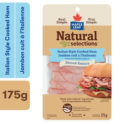 Maple Leaf Natural Selections Shaved Deli Ham, Italian Style 175 g, $45.66/1kg $4.57/100g