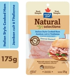 Maple Leaf Jambon style italien émincé Natural Selections 175 g, 37,14 $/1kg 3,71 $/100g