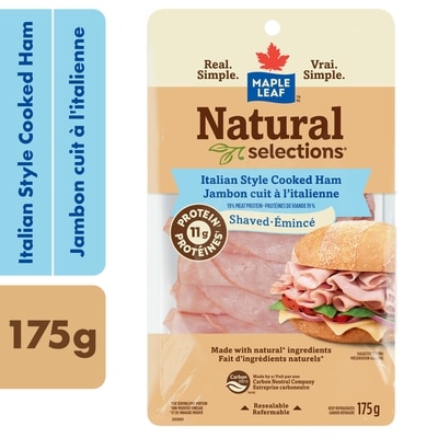 Maple Leaf Jambon style italien émincé Natural Selections 175 g, 48,51 $/1kg 4,85 $/100g