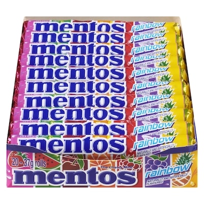 Mentos Rainbow 20x37.0 g, $2.70/100g