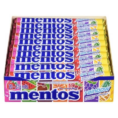 Mentos Arc-en-ciel 20x37.0 g, 2,57 $/100g