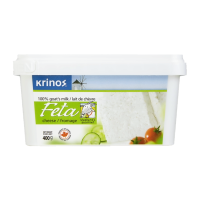 Krinos Fromage féta de lait de chèvre 400 g, 3,87 $/100g