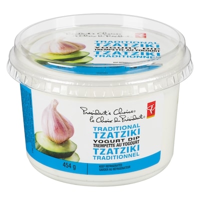 President's Choice Traditional Tzatziki Yogurt Dip 454 g, $1.32/100g