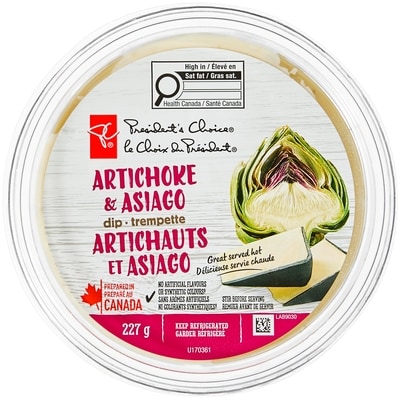 President's Choice Artichoke & Asiago Dip 227 g, $1.89/100g