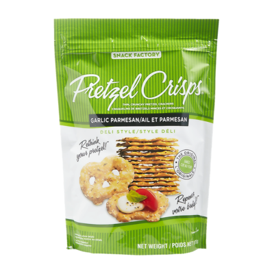The Snack Factory Pretzel Crisps, Garlic Parmesan 170 g, $2.05/100g