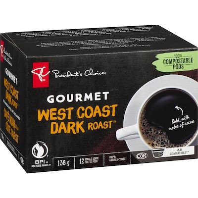 Gourmet West Coast Dark Roast Single Serve K-cup Coffee Pods