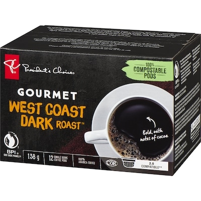 Gourmet West Coast Dark Roast Single Serve K-cup Coffee Pods