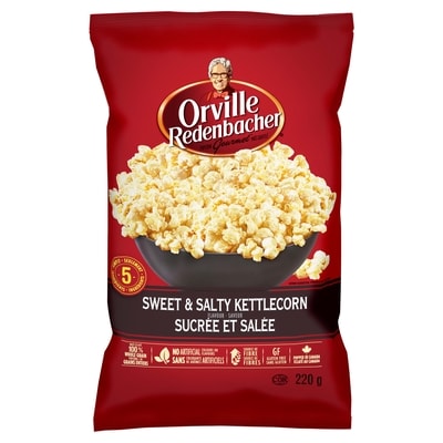 Orville Redenbacher’s Maïs soufflé, sucrée et salé, prêt à manger 220 g, 2,27 $/100g