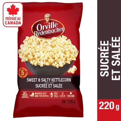 Orville Redenbacher’s Maïs soufflé, sucrée et salé, prêt à manger 220 g, 2,05 $/100g