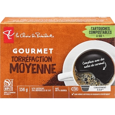 le Choix du Président Cartouches individuelles de café torréfaction moyenne Gourmet 12 ea, 0,83 $/1ch