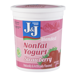 J and J Kosher Non Fat Yogurt, Non Fat Strawberry - 907 g | Loblaws