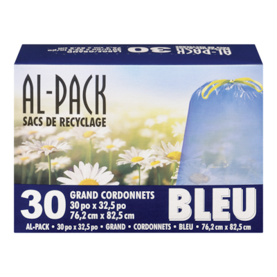 Al-Pack Sacs à ordures bleus avec attaches Al-Pack 30 ea, 0,33 $/1ch