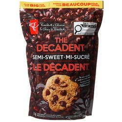 le Choix du Président Brisures de chocolat mi-sucré Le Décadent, Format Club 1 kg, 1,75 $/100g