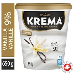Olympic Yogourt krema à la vanille 9 % 650 g, 0,92 $/100g