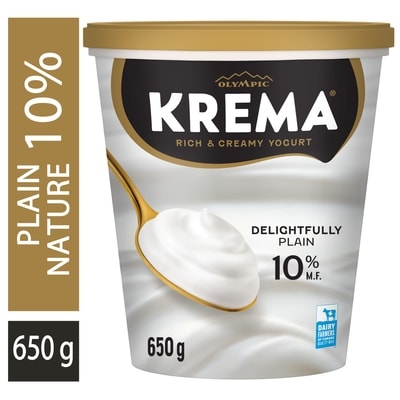 Olympic Yogourt krema nature 10 % 650 g, 1,15 $/100g