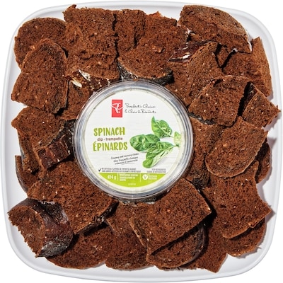 null Trempette aux épinards et pain pumpernickel 1 ea