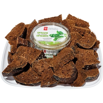 Trempette aux épinards et pain pumpernickel