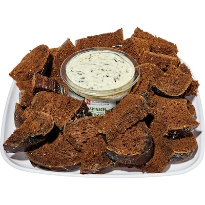 Trempette aux épinards et pain pumpernickel
