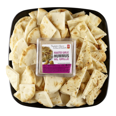 null Garlic Hummus and Nann Bread Tray 1 ea