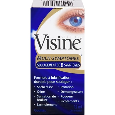 Visine Gouttes multisymptômes pour yeux irrités 15 ml, 76,60 $/100ml