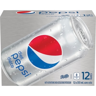 Pepsi Diet Soda 12x355.0 ml, $0.20/100ml