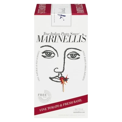 MARINELLIS Pasta Sauce, Vine Tomato & Fresh Basil 720 ml, $1.73/100ml