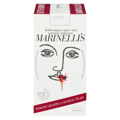 MARINELLIS Sauce pour pâtes aux tomates et au basilic 720 ml, 1,73 $/100ml