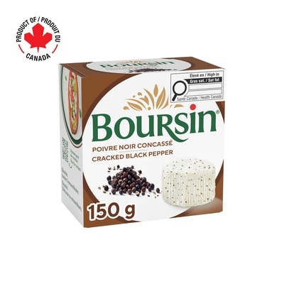 Boursin Crackled Black Pepper Spreadable Cheese 150 g, $5.53/100g