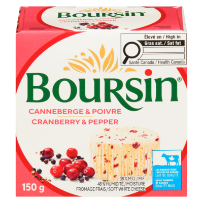 Boursin Canneberges et poivre 150 g, 4,67 $/100g