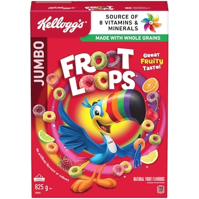 Kelloggs Froot Loops Cereal, Jumbo Size 825 g, $1.57/100g