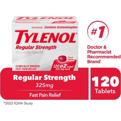 Tylenol Regular Strength EZ Tabs 120 ea, $0.12/1ea