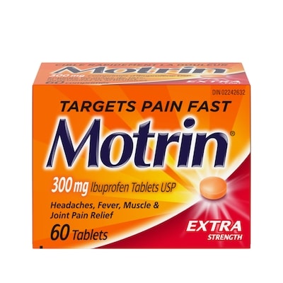 Motrin Extra fort, 300 mg d'ibuprofène 60 ea, 0,27 $/1ch