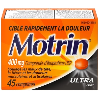 Motrin Ultra-fort 45 ea, 0,37 $/1ch