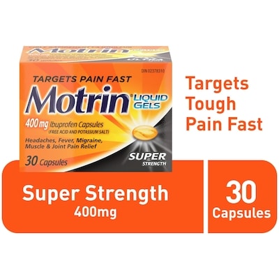 Motrin 400 Mg Liquid Gels 30 ea, $0.50/1ea