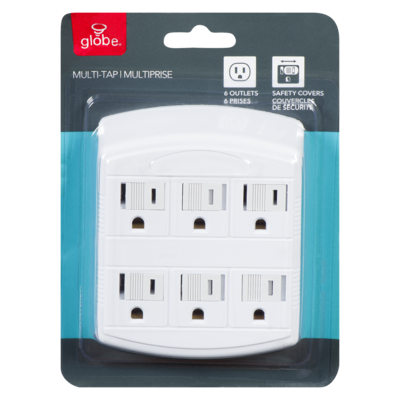 Globe Electric 6-Outlet Grounded Tap 1 ea, $7.00/1ea