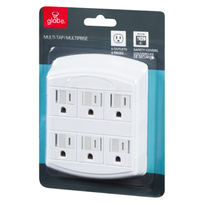 Adaptateur à 6 prises avec mise à la terre