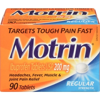 Motrin Ibuprofen Tablets, Regular 90 ea, $0.18/1ea