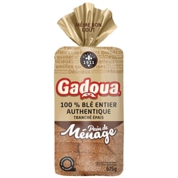 Gadoua Homestyle Thick Sliced Whole Wheat Bread 675 g, $0.64/100g