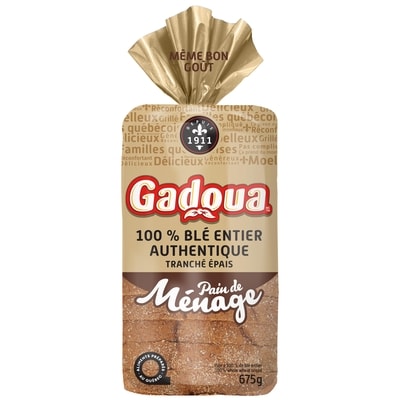 Gadoua Homestyle Thick Sliced Whole Wheat Bread 675 g, $0.59/100g