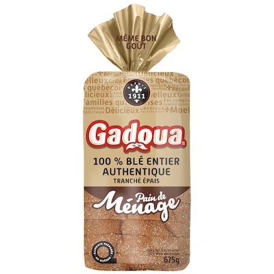 Gadoua Homestyle Thick Sliced Whole Wheat Bread 675 g, $0.44/100g
