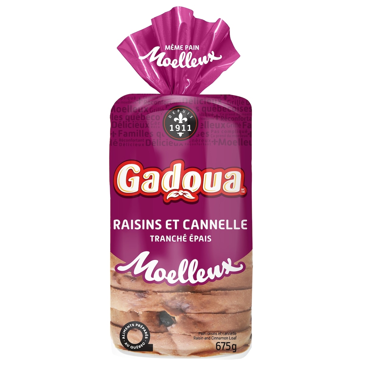 Gadoua Raisin and Cinnamon Moelleux Loaf 675 g, $0.64/100g