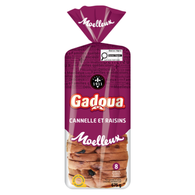 Gadoua Raisin and Cinnamon Moelleux Loaf 675 g, $0.64/100g