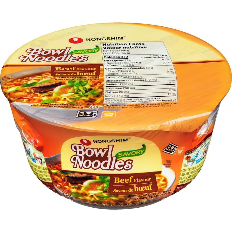 Bowl Noodle Soup, Beef Flavour