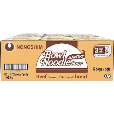 Bowl Noodle Soup, Beef Flavour