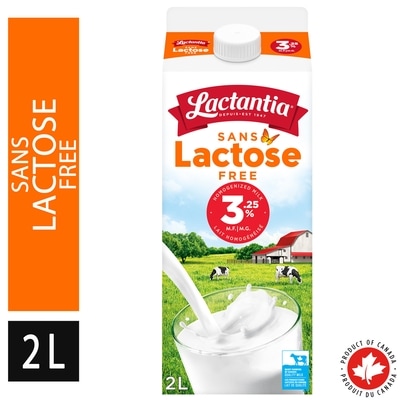 Lactantia Lait sans lactose 3.25% homogénéisé 2 l, 0,31 $/100ml
