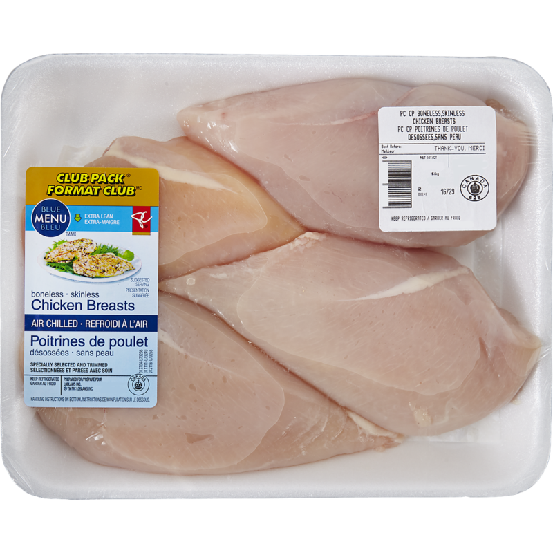 Air Chilled Chicken Breasts, Boneless, Skinless, Club Pack