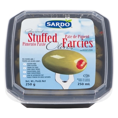 Sardo Olives géantes farcies 250 ml, 2,80 $/100ml