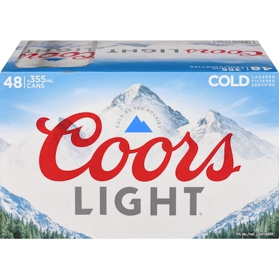 Coors Light Beer (ID required at pick-up) 48x355.0 ml, $0.40/100ml