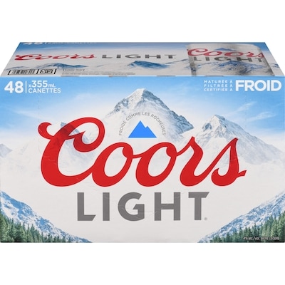 Coors Bière légère (Pièce d’identité requise au moment du ramassage) 48x355.0 ml, 0,40 $/100ml