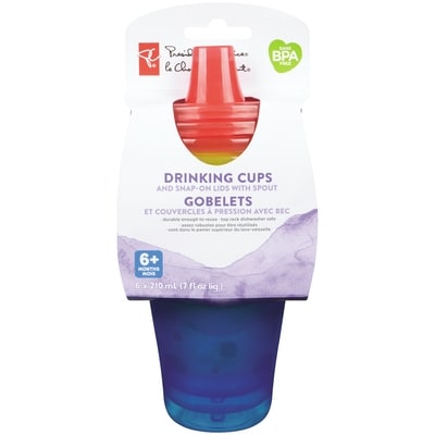 President's Choice 7Oz Drinking Cups With Snap-On Lids, 6+ Months 1 ea, $6.99/1ea
